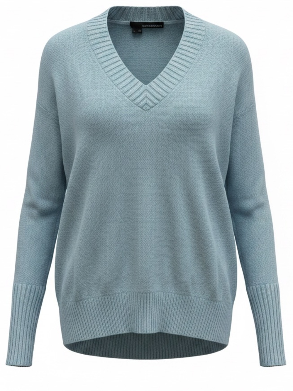 360 Cashmere Light Blue V Neck Sweater
